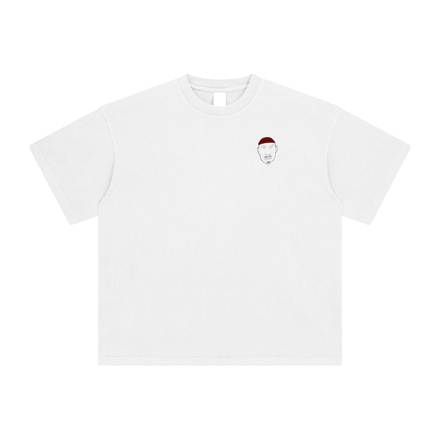 Enzyme Washed T-Shirt Red beanie