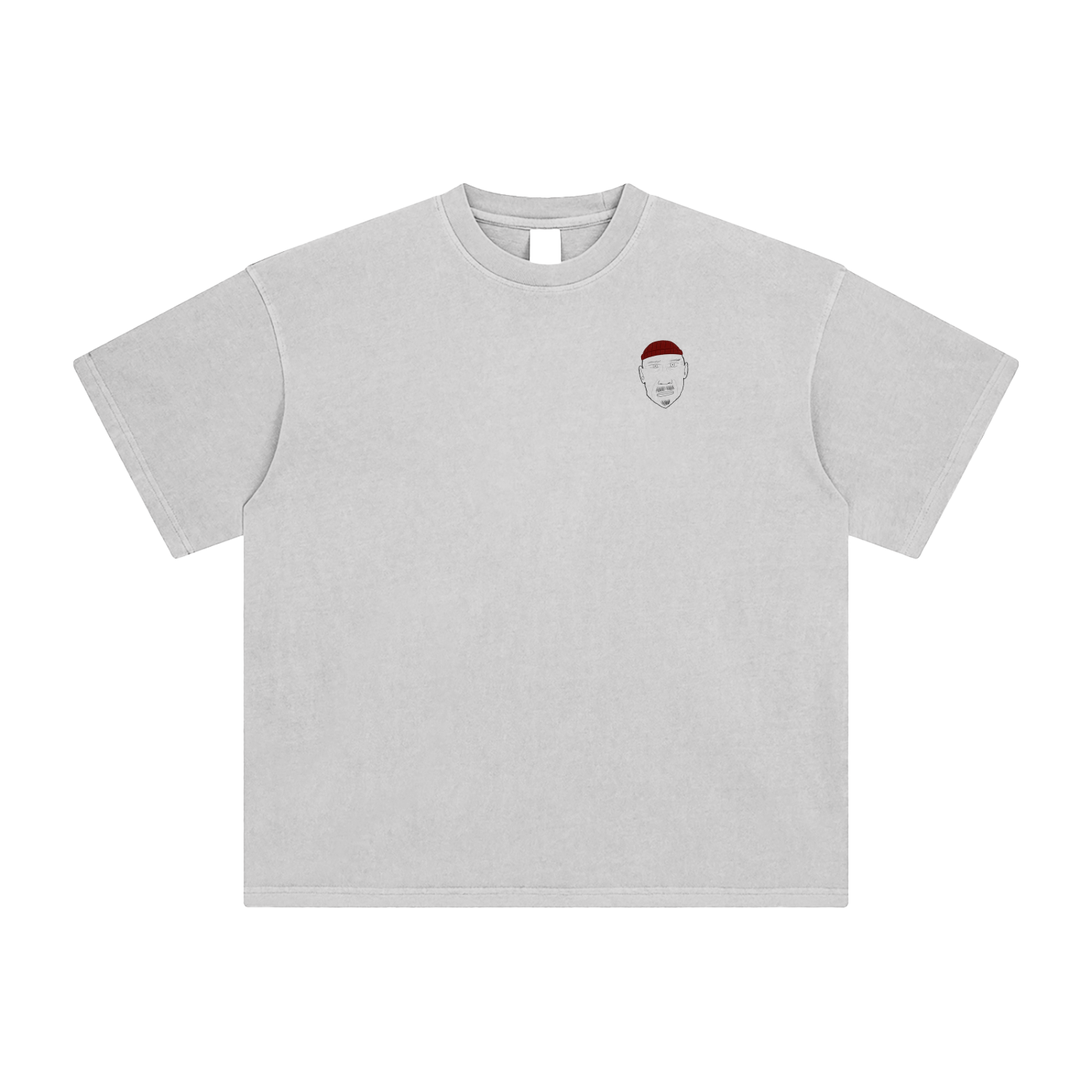 Enzyme Washed T-Shirt Red beanie