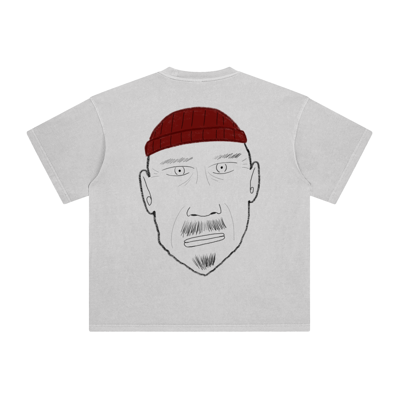 Enzyme Washed T-Shirt Red beanie