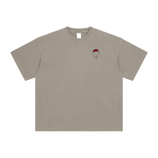 Enzyme Washed T-Shirt Red beanie